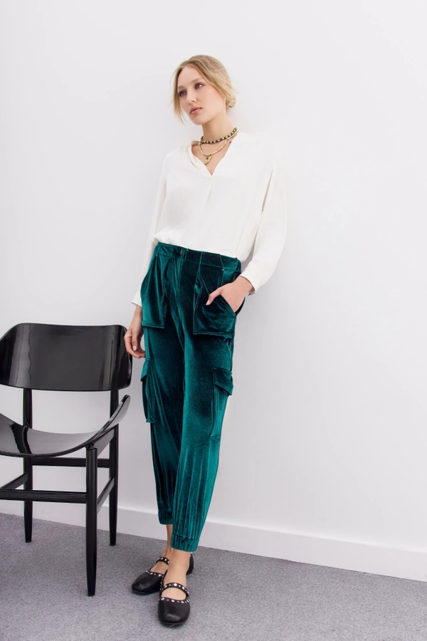 pantalon knit velvet