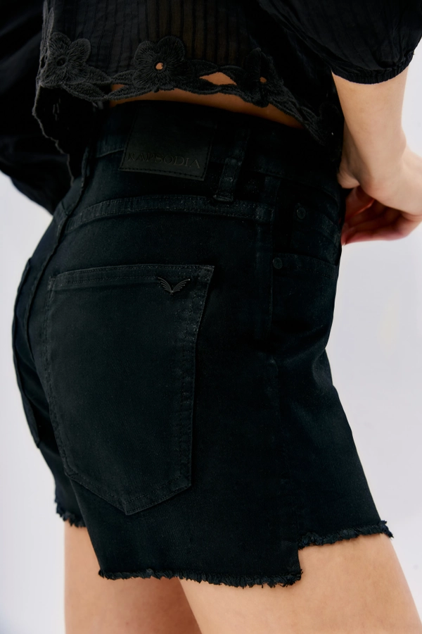 short satin blue black