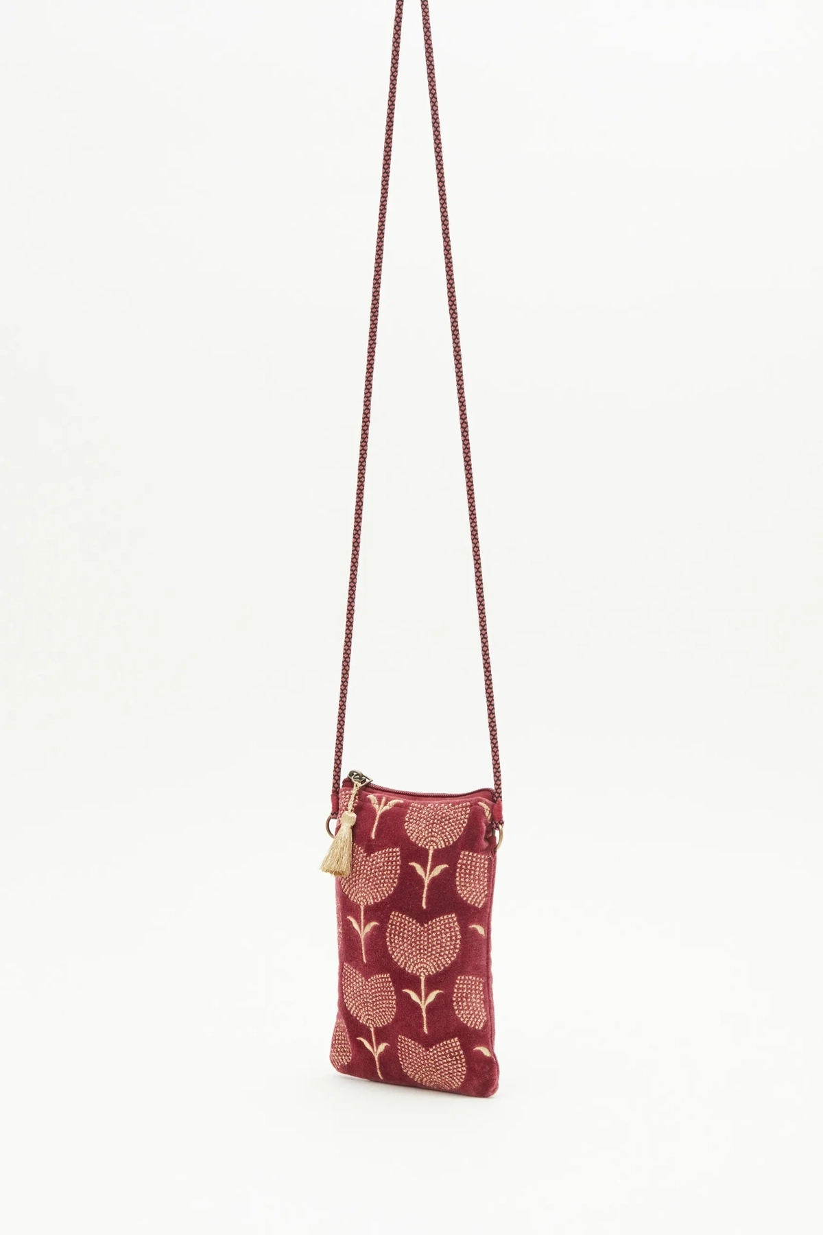 bolso phone velvet tulip