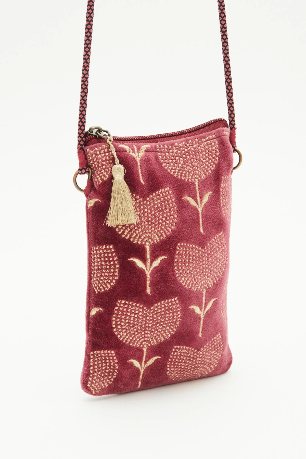 bolso phone velvet tulip
